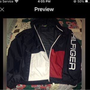 Tommy Hilfiger windbreaker size large color navy blue great condition